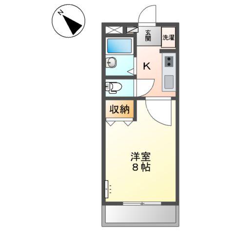 マーキュリーⅢ(1K/1階)の間取り写真