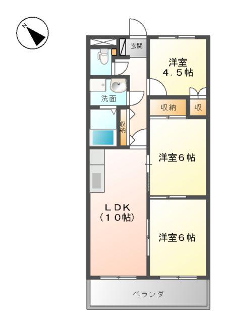 ロイヤルコーポ・サノ(3LDK/2階)の間取り写真
