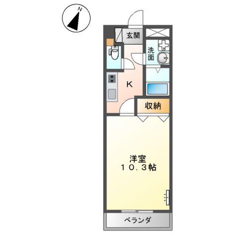 ライブフォース(1K/2階)の間取り写真