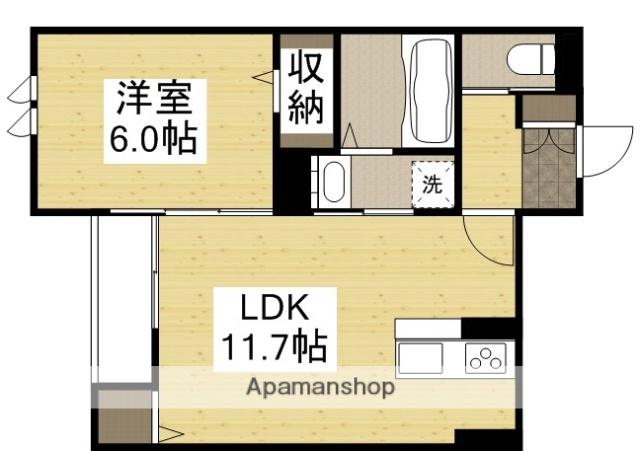 RIAN伊福町(1LDK/1階)の間取り写真