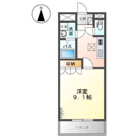 アベニール(1K/1階)の間取り写真