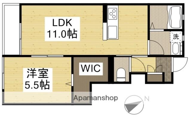 リバーサイド藤田 C棟(1LDK/1階)の間取り写真