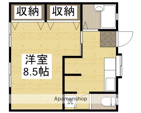 向陽荘 西(1K/2階)の間取り写真