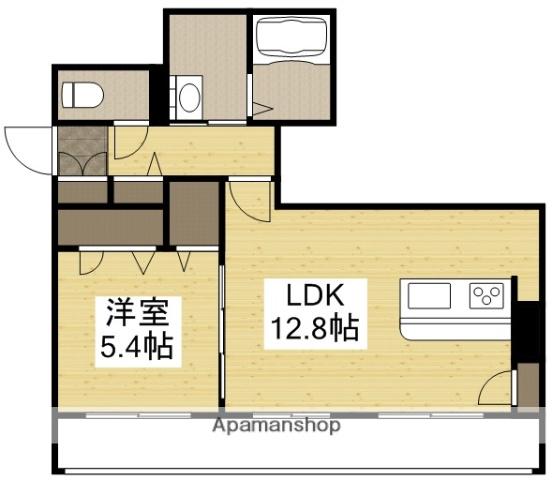 ソルブライト B棟(1LDK/3階)の間取り写真
