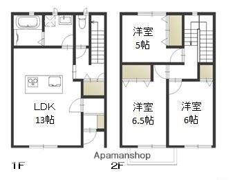 山陽本線 高島駅(岡山) 徒歩26分 2階建 築9年(3LDK)の間取り写真