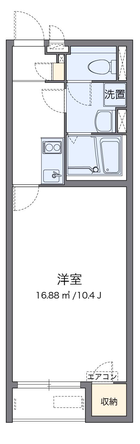 クレイノグランルーチェⅡ(1K/1階)の間取り写真