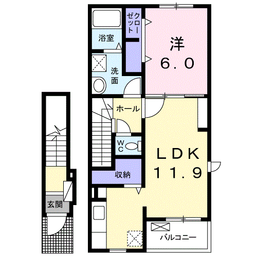 ニューサンライフⅠ(1LDK/2階)の間取り写真