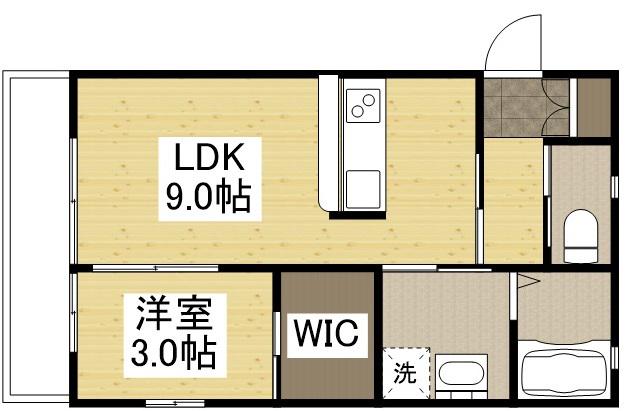 IBIZA津島南(1LDK/1階)の間取り写真