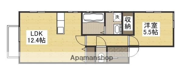 アルカンジュ四十瀬Ⅱ(1LDK/2階)の間取り写真