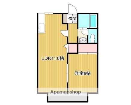 サンガーデン倉敷C棟(1LDK/2階)の間取り写真