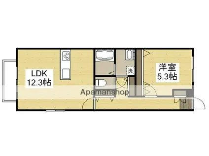 アルカンジュ松島(1LDK/1階)の間取り写真
