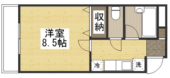 プレステージ高島(1K/1階)の間取り写真