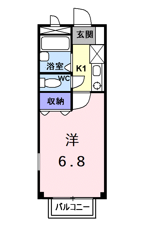 ルミエール(1K/2階)の間取り写真