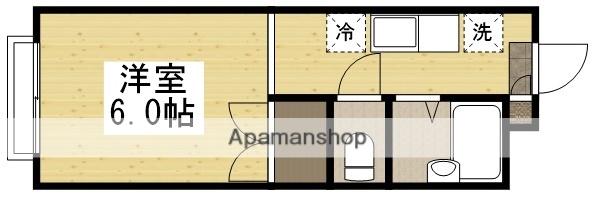 メゾンソレイユⅡ(ワンルーム/2階)の間取り写真