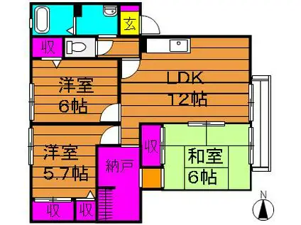 パストラーレ(3LDK/2階)の間取り写真