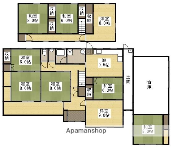 山陽本線 中庄駅 徒歩35分 2階建 築41年(7DK)の間取り写真