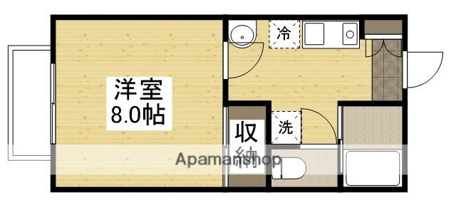 ヴィレッジKⅠ(1K/2階)の間取り写真