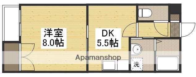 フォーバスⅡ(1DK/2階)の間取り写真