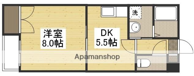 フォーバスⅡ(1DK/2階)の間取り写真