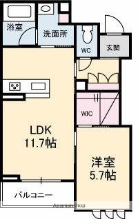 ピゴラーレⅠ(1LDK/2階)の間取り写真