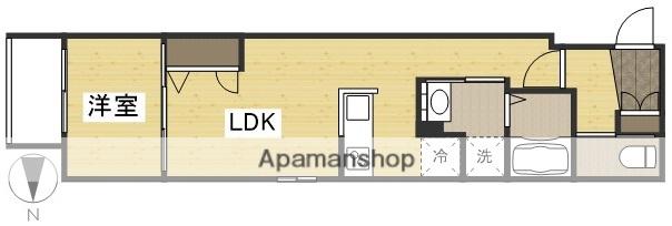 月光 岡山駅西口弐番館(1LDK/2階)の間取り写真