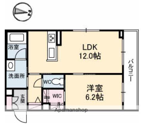 HIRA TERRACE(1LDK/3階)の間取り写真
