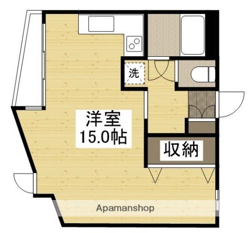 アールコート(ワンルーム/2階)の間取り写真