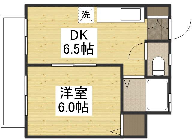 倉敷イーストコーポ(1DK/4階)の間取り写真