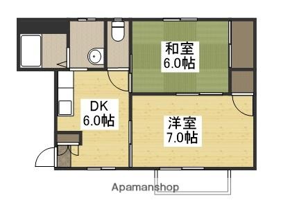 メゾンナンバ(2DK/2階)の間取り写真