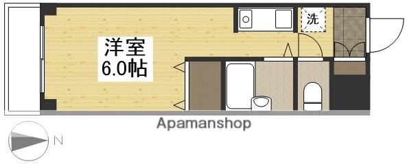 コーポ白石(ワンルーム/2階)の間取り写真