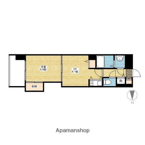 朝日プラザ岡山サウスフロント(1DK/7階)の間取り写真