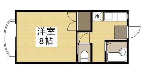 総社Sフラッツ F棟(1K/1階)の間取り写真