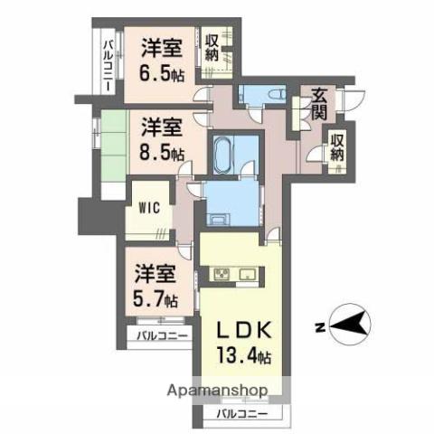 グレースヒル(3LDK/3階)の間取り写真