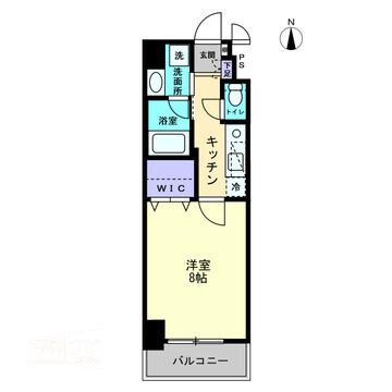 アルファレガロ南中央町(1K/6階)の間取り写真