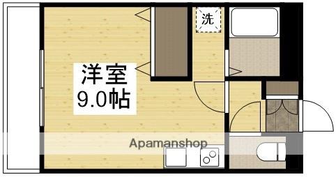 ウィステリアコート西中新田Ⅲ(ワンルーム/1階)の間取り写真