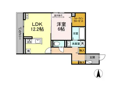 D-ROOM東富井(1LDK/3階)の間取り写真