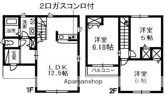 山陽本線 倉敷駅 徒歩21分 2階建 築13年(3LDK)の間取り写真