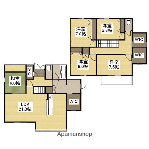岡山電軌東山本線 中納言駅 徒歩13分 2階建 築8年(5LDK)の間取り写真