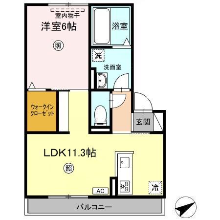 プレメゾン シュクル(1LDK/2階)の間取り写真