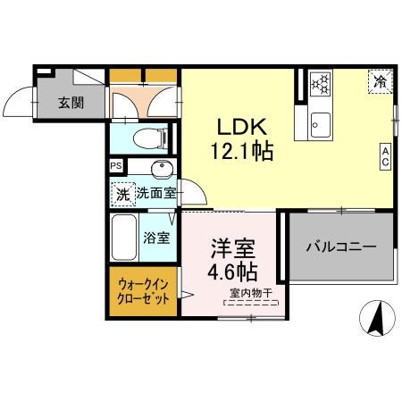 ベル・ポスト(1LDK/2階)の間取り写真