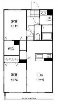 FーCITY老松町(2LDK/3階)の間取り写真