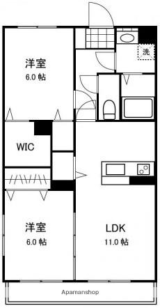 FーCITY老松町(2LDK/1階)の間取り写真