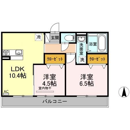 シャトレー(2LDK/3階)の間取り写真