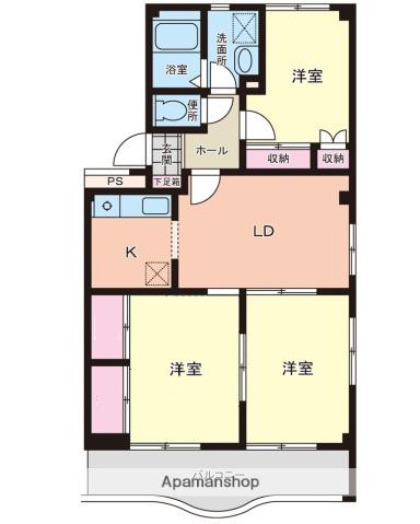 グランデパティオ壱番館(3LDK/2階)の間取り写真