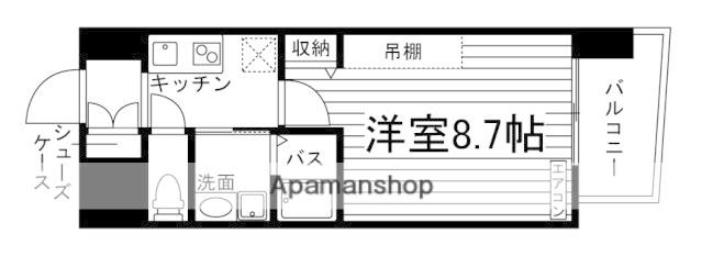 フォレスタ岡山医大前(1K/11階)の間取り写真