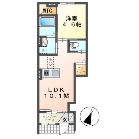 リヴェールメゾン(1LDK/1階)の間取り写真