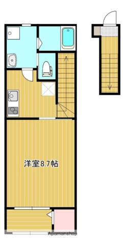 SOLENT(1K/2階)の間取り写真