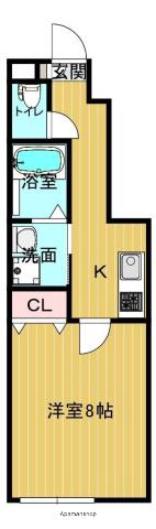 ONWARD(1K/1階)の間取り写真