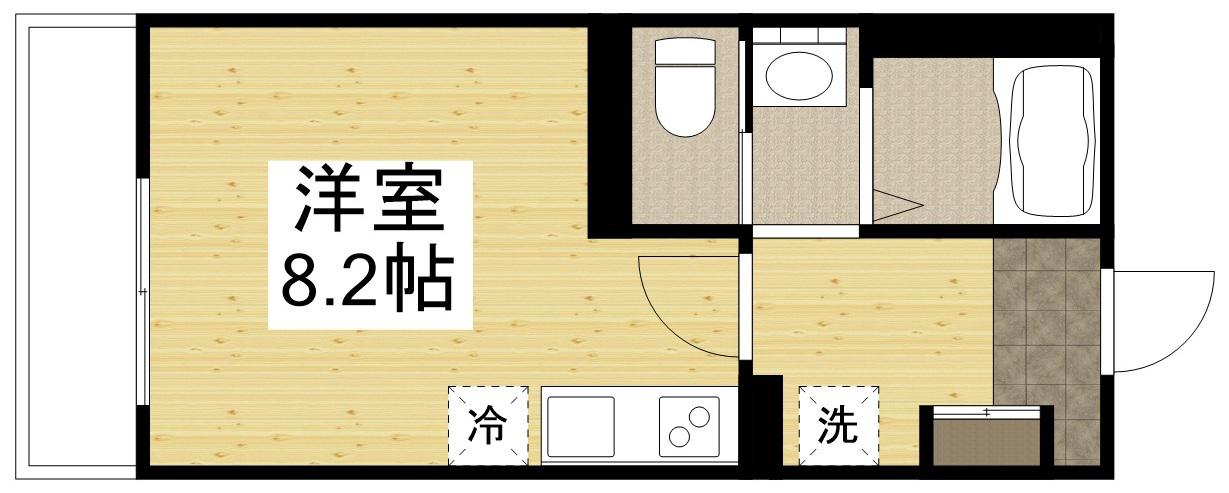 グランメゾン学南(ワンルーム/2階)の間取り写真