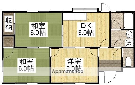 宇野線 備前西市駅 徒歩61分 1階建 築37年(3DK)の間取り写真